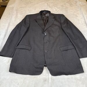 Murano Italy Wool Cashmere Blazer 48L Charcoal Houndstooth Sport Coat Dillard's